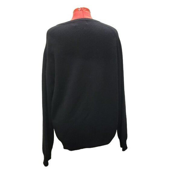 Polo Ralph Lauren V-Neck Sweater XXL, Black, 100% Lambswool, Classic Long Sleeve - Picture 4 of 7